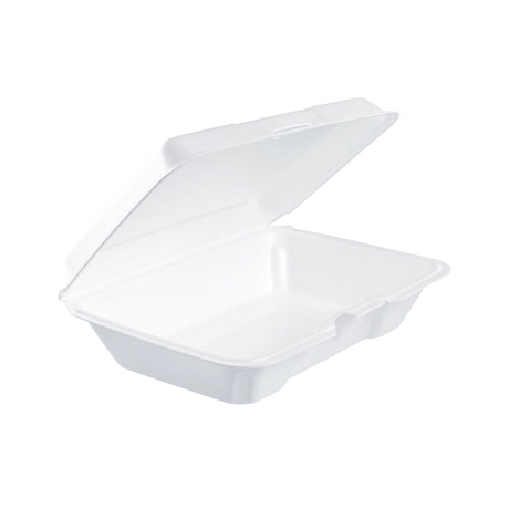 9 x 6 XPS Foam White Shallow Container with Removable Lid - Case of 200 - #206HT1R