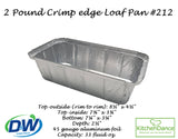 2 lb. Disposable Foil  Loaf Pan with Crimp-on Plastic Lid - Case of 500 -  #212P