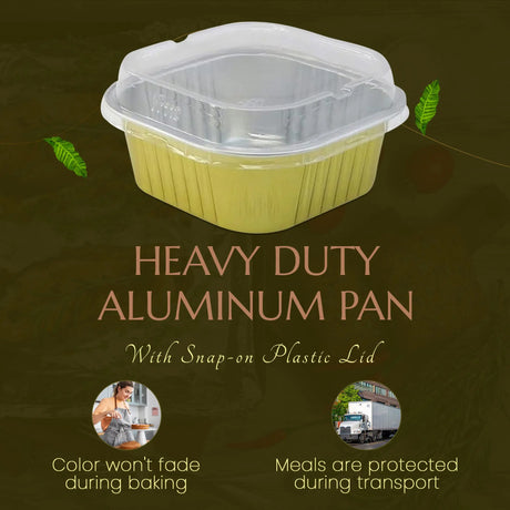 11 oz. Square Foil Cup with Snap-on Plastic Lids - Case of 1000 - #A24P KitchenDance