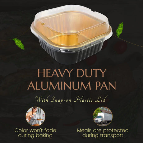 11 oz. Square Foil Cup with Snap-on Plastic Lids - Case of 1000 - #A24P KitchenDance