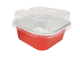 6 oz. Square Colored Aluminum Dessert Pan With Lid - Case of 2000 - #A31P