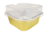 6 oz. Square Colored Aluminum Dessert Pan With Lid - Case of 2000 - #A31P