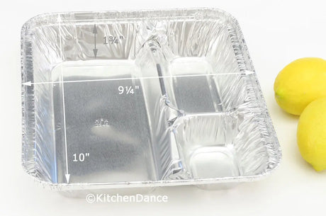 X- Large 3 Compartment Tray with Board Lid - Case of 250 - #2345L Durable Packaging