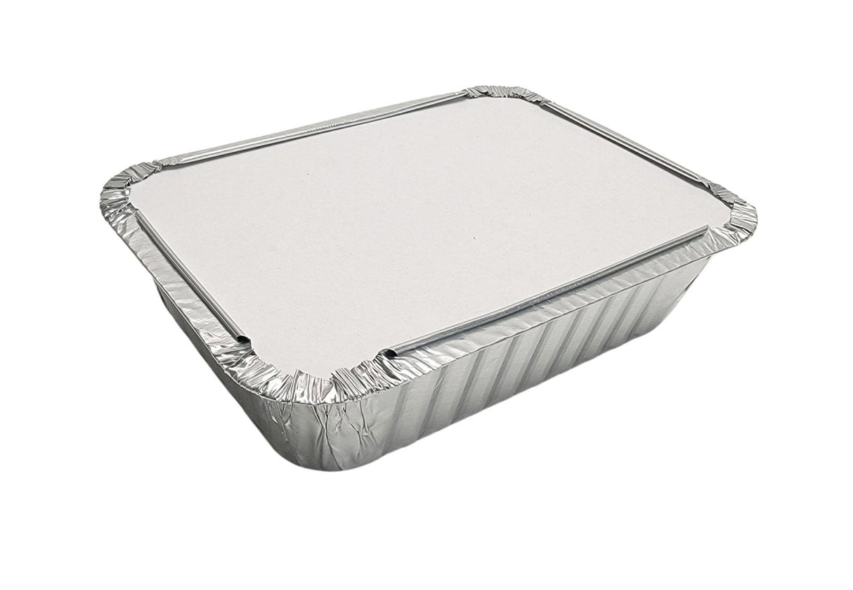 Bandeja para llevar de aluminio de 1½ lb con tapa de cartón - Caja de 500 - N.° 235 L