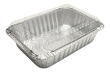 Bandeja de aluminio desechable para llevar de 1½ lb con tapa de plástico - Caja de 500 - N.º 235P