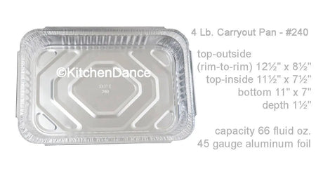 4 lb. Oblong Food Pan with Plastic Lid - Case of 250 #240P D & W Fine pack