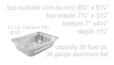 Bandeja rectangular para llevar de 2¼ lb con tapa de cartón - Caja de 500 n.° 250 l