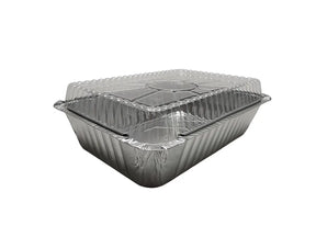 2¼ lb. Disposable Takeout  Pan with Plastic Lid - Case of 500 #250P Handi-Foil