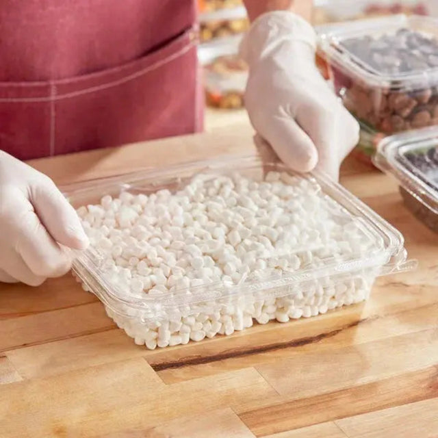 Inline Plastics Safe-T-Fresh 7x6 Rectangular Tamper Evident & Tamper Resistant Clamshell Container, 35 oz. - Case of 150 - TS35 Inline Plastics