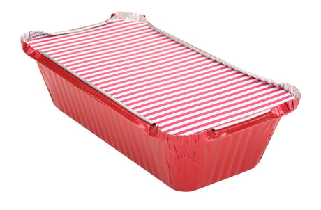 1½ lb. Closable Colored Foil Loaf Pan with Board Lid - Case of 1000 - #1650L