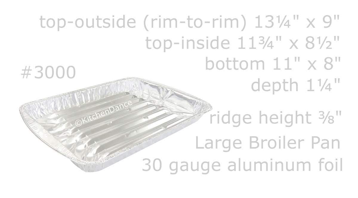 Large Disposable Aluminum Foil Broiler Pan - Case of 100 - #3000