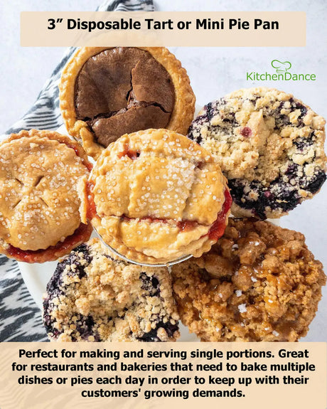 3" Disposable Small Aluminum Foil Tart Pan- Case of 1000  #301 KitchenDance