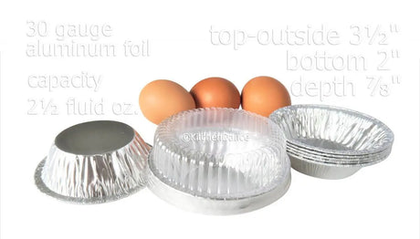 3" Disposable  Aluminum Tart Pan w/ Plastic Lid -  Case of 2000  #301P Superior Aluminum