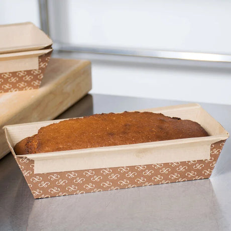 1-1/2 lb. Bakeable Kraft Paper Loaf Pan - Case of 370 - #31906