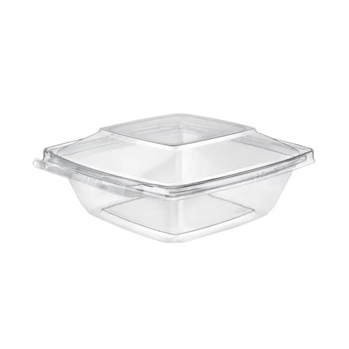 32 oz hinged deli container in white background