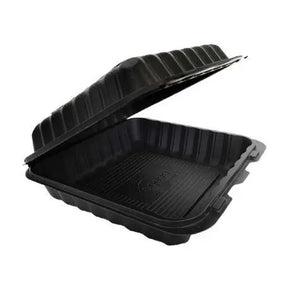 9 x 9 x 3 MFPP 1 Compartment Hinged Take Out Container - Black - Case of 150 D & W Fine pack