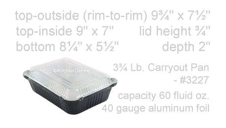 3.75 lb. Colored Carryout Foil Pan with Plastic Lid - Case of 500 - #3227P KitchenDance