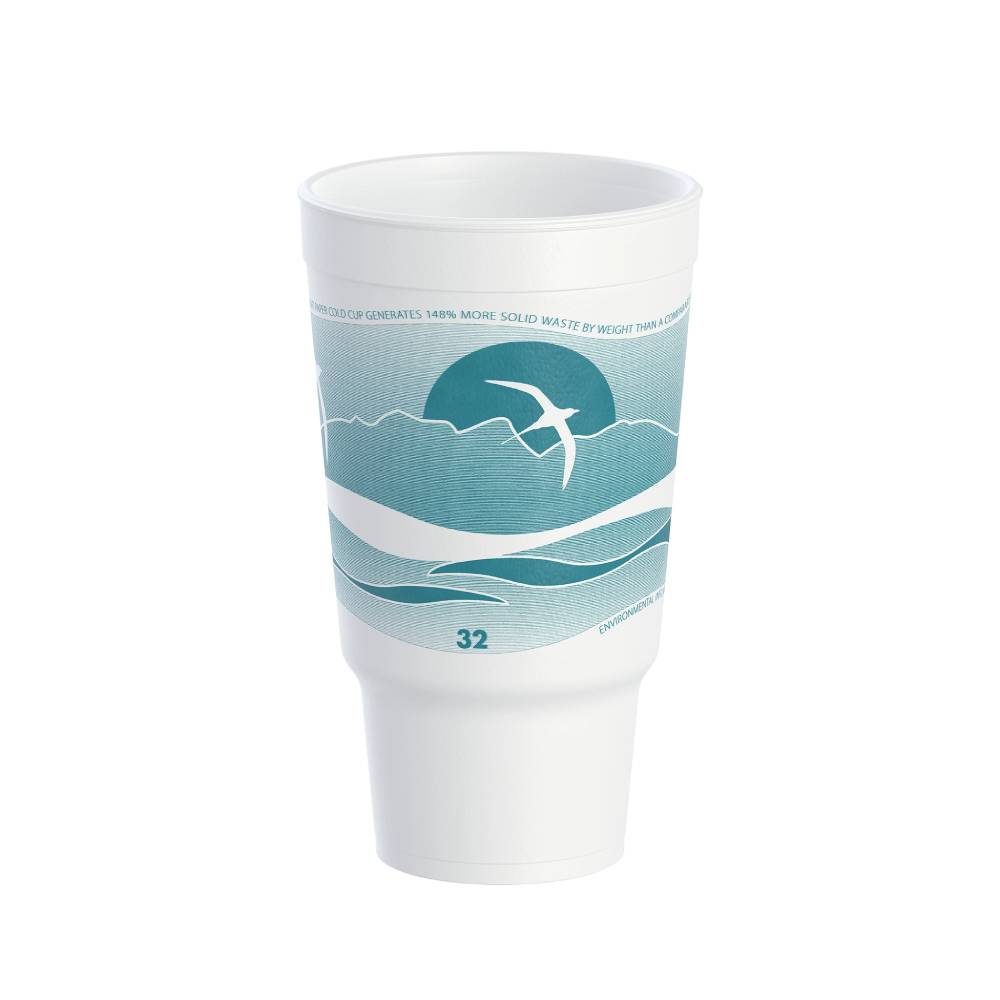 Horizon® Teal 32 oz. EPS Foam Pedestal Cup - Case of 400 - #32AJ20H