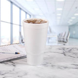 Dart 32 oz. EPS Foam Pedestal White Hot & Cold Cup - Case of 400 - #32AJ20