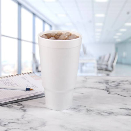 Dart 32 oz. EPS Foam Pedestal White Hot & Cold Cup - Case of 400 - #32AJ20