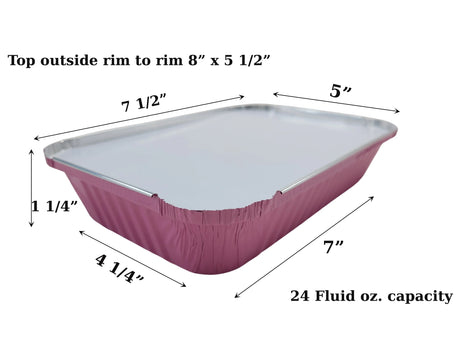 1½ lb. Shallow Colored Oblong Foil Pan with Board Lid - Case of 1000 - #6417L KitchenDance