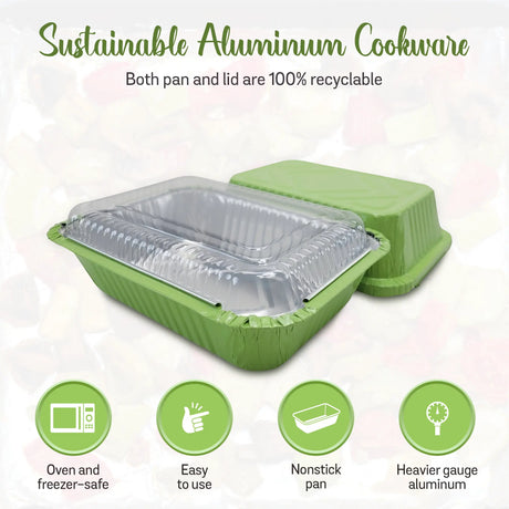 1½ lb. Colored Foil Carryout Pan w/ Plastic Lid - Case of 1000  #7650P KitchenDance