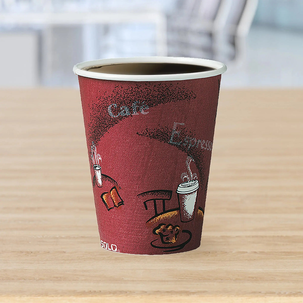 Dart Solo 8 oz. Bistro® SSP Paper Hot Cup - Case of 1000 - #378SI-0041 Dart Container