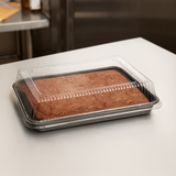 9" x 13" Black Quarter Size Oven Safe Heavy Weight Sheet Pan with High Dome Lid - Case of 100 - #42082-37925