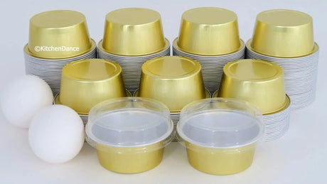1½ oz. Colored Mini Foil Cups with Snap-on Lid - Case of 2000  #A45P KitchenDance