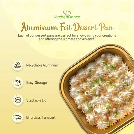 4" Square Colored Aluminum Foil Dessert Pan w/ Lids Case of 1000- #A6P KitchenDance