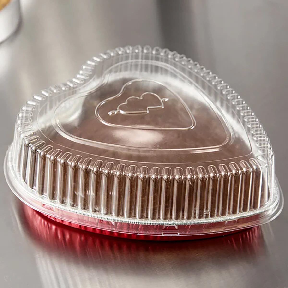 Heart Shaped Foil Pan with Plastic Dome Lid - Case of 100  #339P