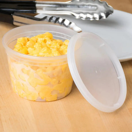 Tripack Deli Pro 16 oz. Round Microwavable Food Storage Deli Container With Lid Combo Pack - Case of 240 - #TD40016 Tripack Deli Pro