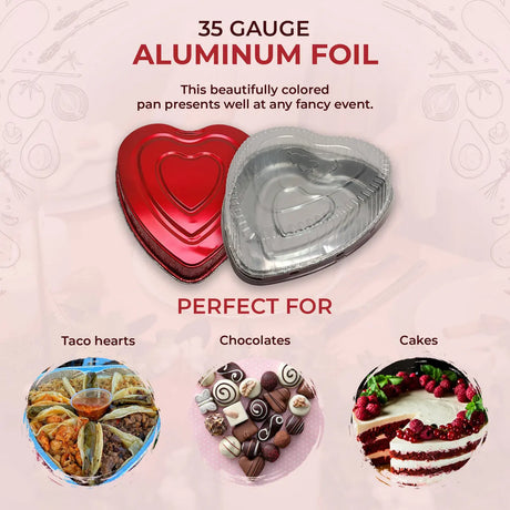 Heart Shaped Foil Pan with Plastic Dome Lid - Case of 100  #339P Handi-Foil