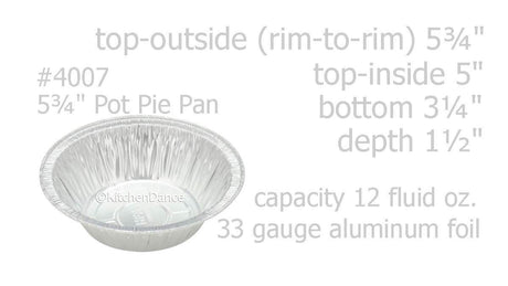 Molde para tarta de aluminio desechable Handi-Foil de 5¾" (caja de 1000, n.º 4007)