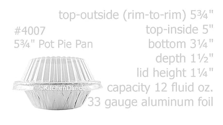 Handi-Foil  5¾" Disposable Foil Pot Pie Pan w/ Dome Lid - Case of 1000 - #4007P Handi-Foil