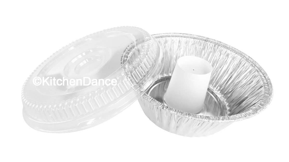 8" Angel Food Cake - Bundt Pan with Plastic Lid - Case of 100  #4060