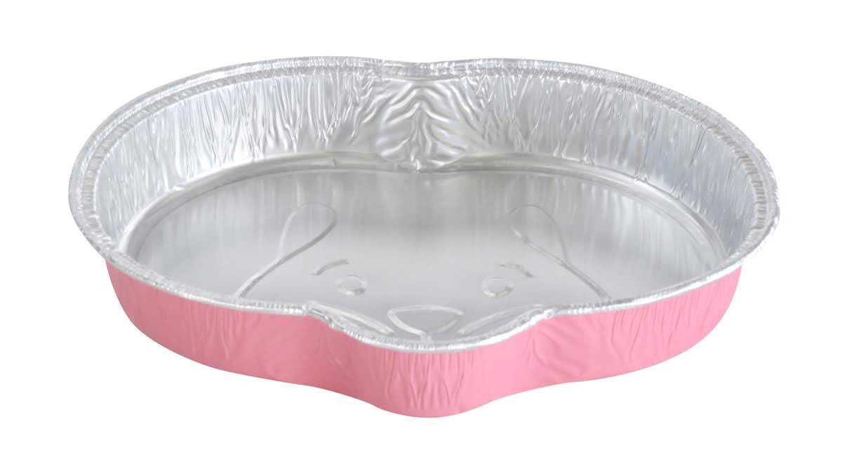 Bandeja de aluminio desechable con tapa de plástico en forma de conejito de Pascua (caja de 100) n.° 4081P