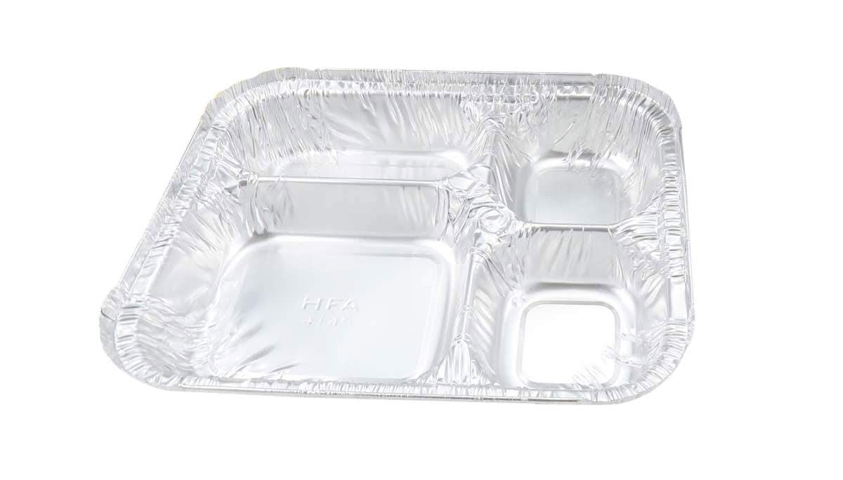 4-Compartment Carryout Tray with Board Lid - Case of 250  #4145L