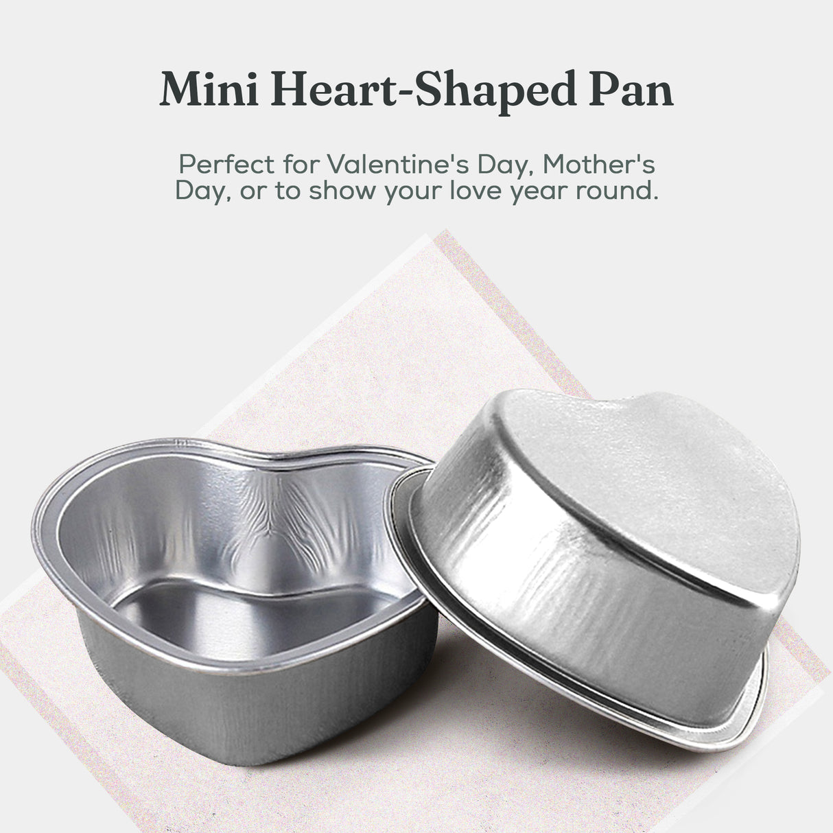 Mini molde de aluminio con forma de corazón y tapa de plástico - Caja de 2000 n.º 3055P