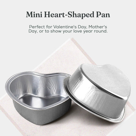 Mini Heart Shaped Foil Pan with Plastic Lid - Case of 2000 - #3055P KitchenDance