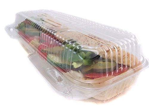 12" Plastic Hinged Sandwich/Danish Container  Case of 250 - #CPC-350