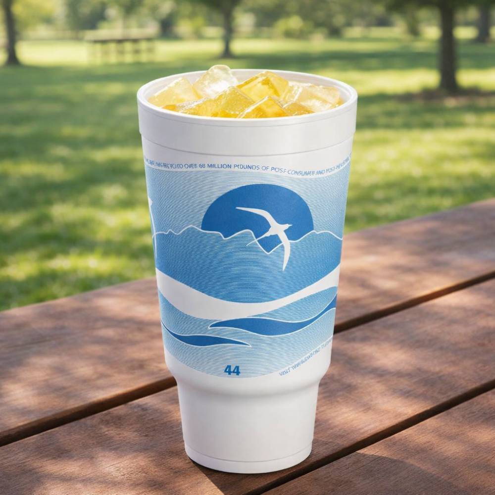 44 oz. EPS Foam Pedestal Cup, Horizon® Ocean Blue - Case of 300 - #44AJ32H