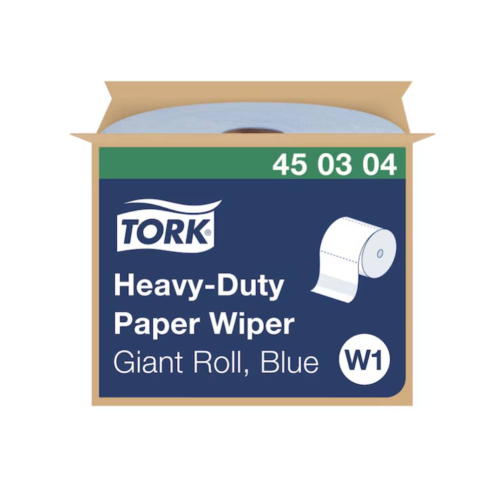 Tork Heavy-Duty 11" Blue Industrial Paper Wiper - Case of 1 - #450304