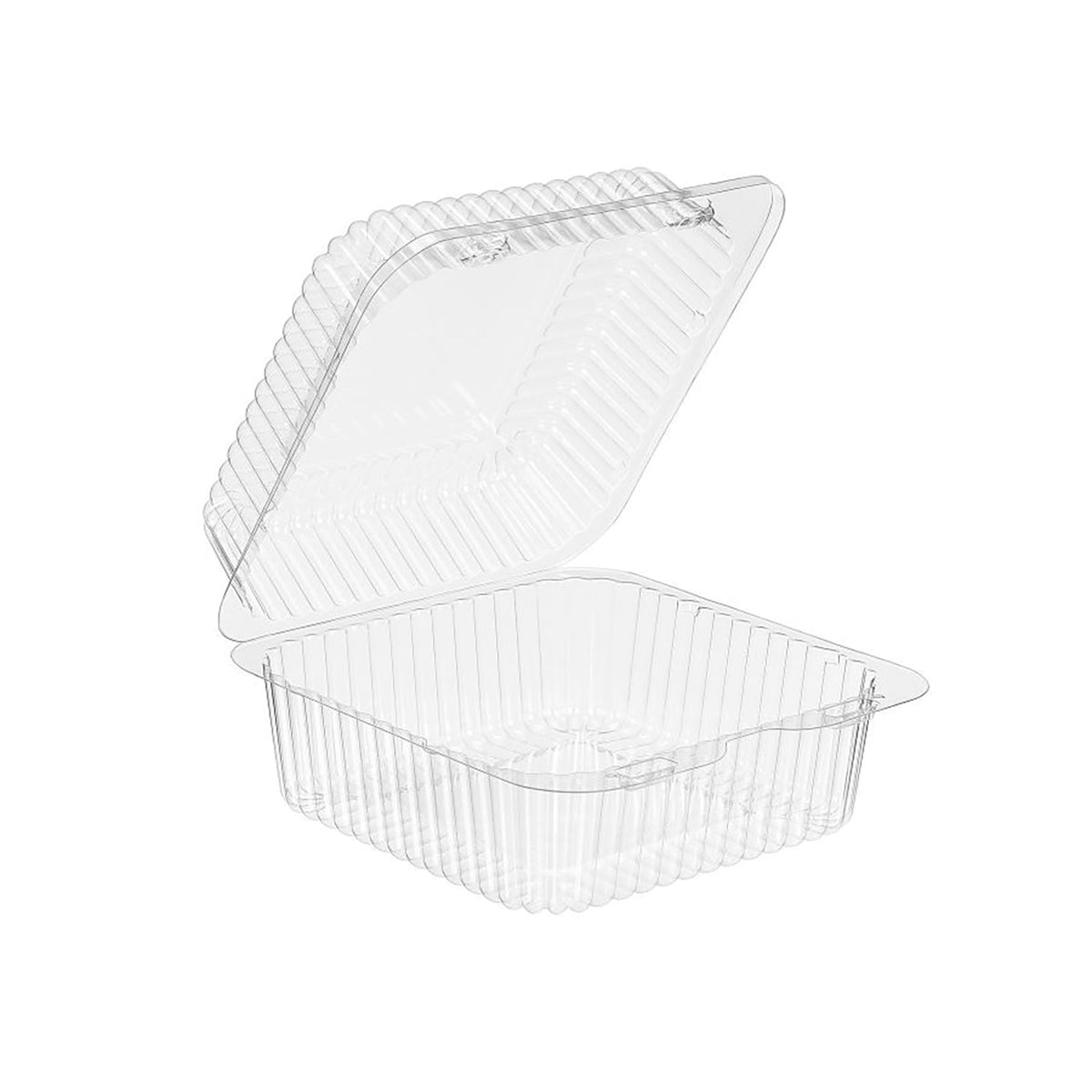Container 47 47 oz. Square Plastic Hinged Food Container - #SLP25 - Wholesale ...
