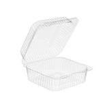 47 oz. Square Plastic Hinged Food Container - Case of 500 - #SLP25 Wholesale Foil Pans