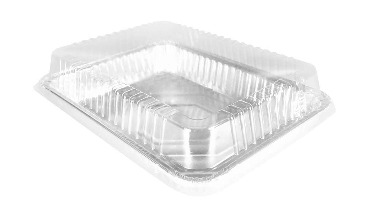 Tapa de plástico para molde para tortas desechable multiusos de 13" x 9" x 2" - Caja de 250 #PL-4700