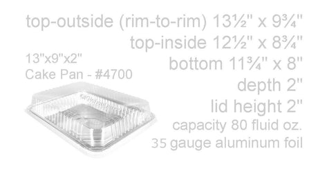 Molde para tortas desechable multiusos de 13" x 9" x 2" con tapa en forma de domo - Caja de 250 n.° 4700P