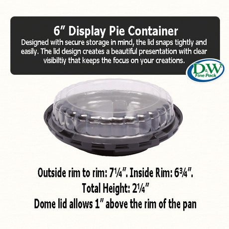 6" Disposable Plastic Pie Container - Case of 200 - #CPC496