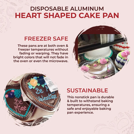 Heart Shaped Foil Pan with Plastic Dome Lid - Case of 100  #339P Handi-Foil