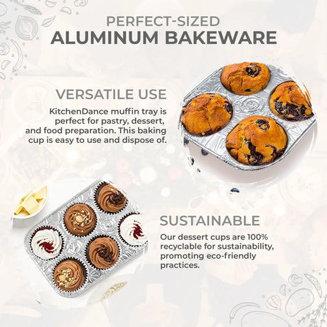 Disposable 6 Cup Muffin Pan or cupcake pan - Case of 200- #1500 Durable Packaging